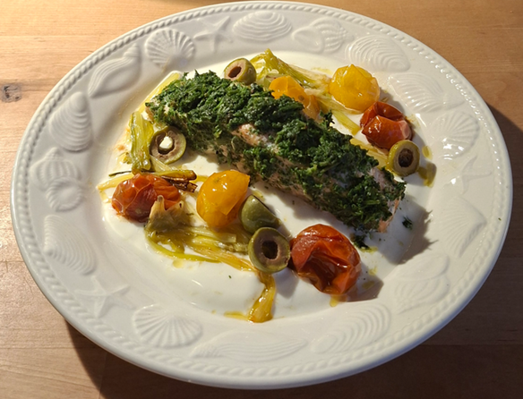 Gekräuterte Lachsfilets