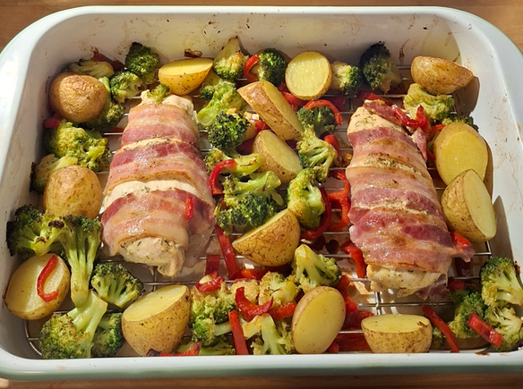Hähnchenbrustfilets im Speckmantel