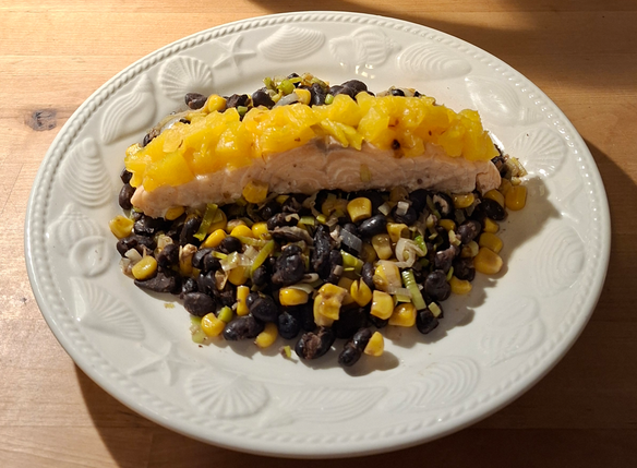 Lachs mit Ananas Topping